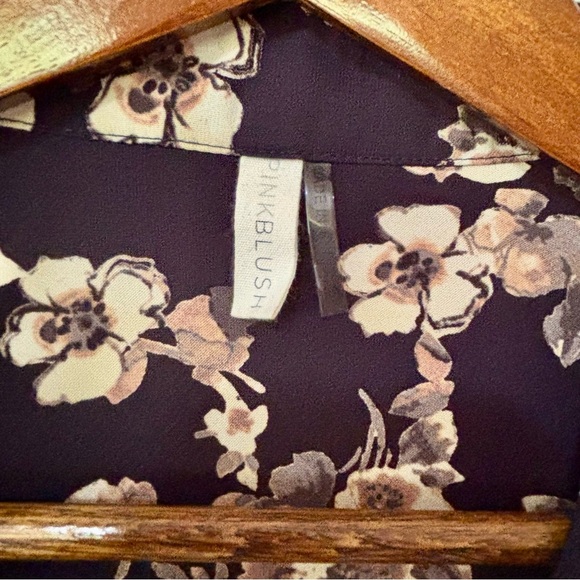 Pinkblush| Floral Oversized Long Sleeve Top Sz M - Picture 2 of 5